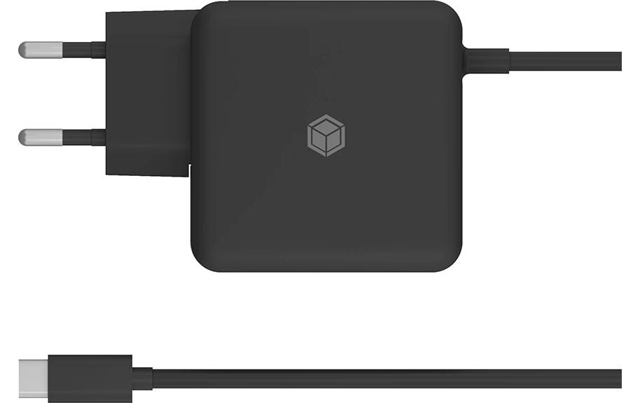 ICY BOX IB-PS111-PD USB-Ladegerät 65 W – USB-C×1 – PD 3.0, EU-Stecker (Typ C) – für universelle Geräte – schwarz