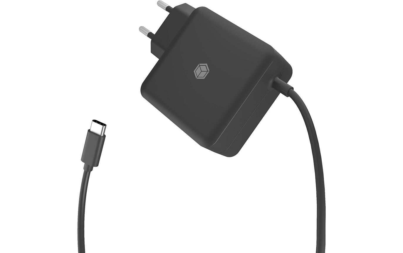 ICY BOX IB-PS111-PD USB-Ladegerät 65 W – USB-C×1 – PD 3.0, EU-Stecker (Typ C) – für universelle Geräte – schwarz