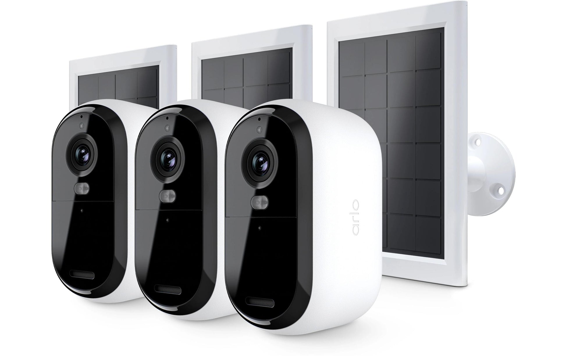 Arlo VMK3350 IP-Kamera – 4 MP, Solar betrieben, Nachtsicht 91 m, Weiss, 3er-Pack
