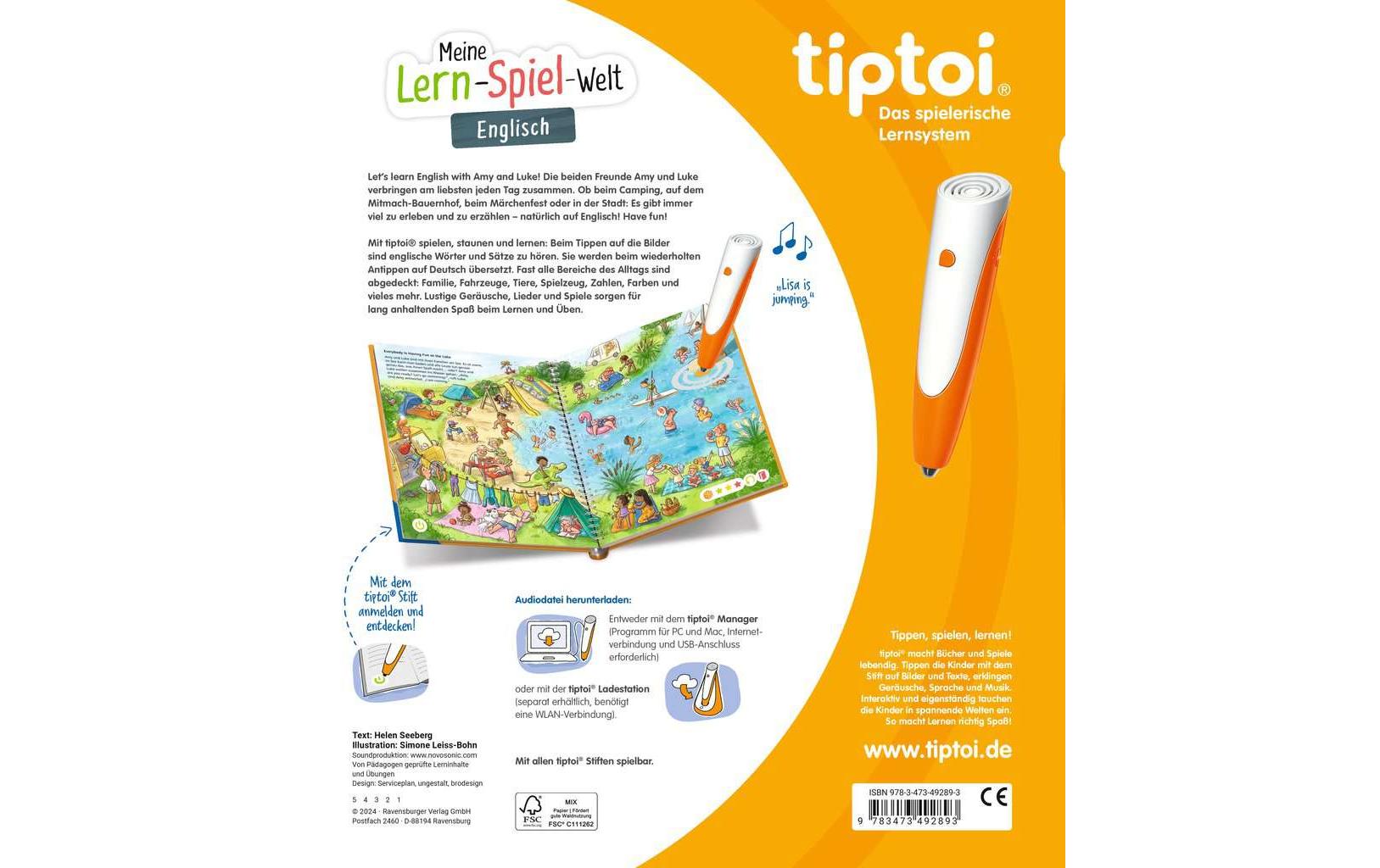 Ravensburger Lernbuch – tiptoi Meine Lern-Spiel-Welt: Englisch, 4–6 Jahre
