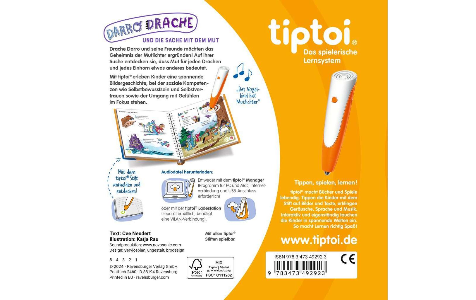 Ravensburger Lernbuch – tiptoi Drache und die Sache mit dem Mut, ab 4 Jahren, Deutsch