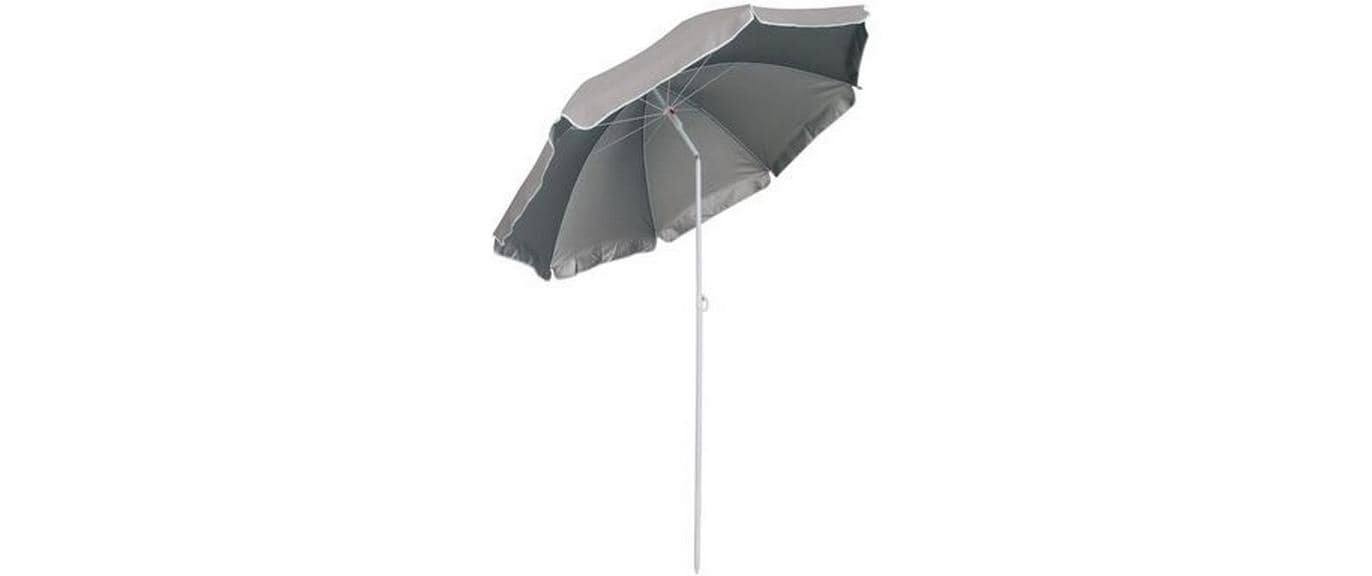 Eurotrail Strandschirm ETCF0933 – Ø 180 cm – Grau – UPF 50+