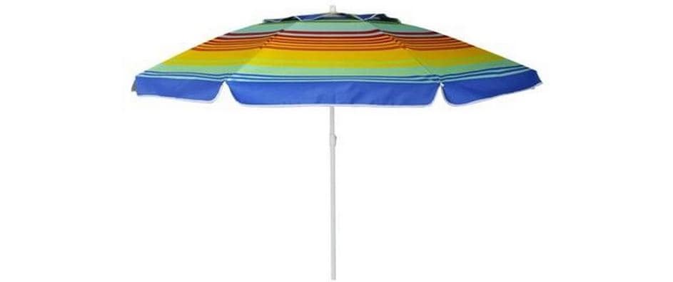 Eurotrail Strandschirm ETCF0935 – Ø 160 cm – Mehrfarbig Regenbogen – UPF 50+, faltbar