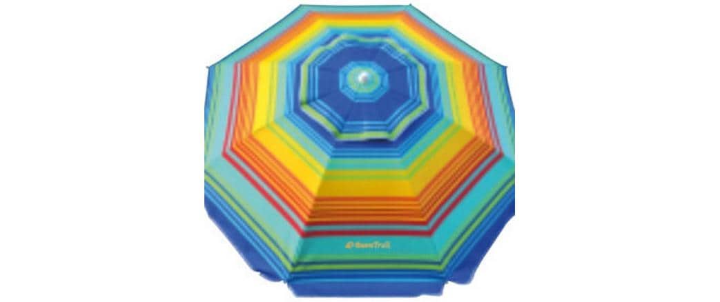 Eurotrail Strandschirm ETCF0935 – Ø 160 cm – Mehrfarbig Regenbogen – UPF 50+, faltbar