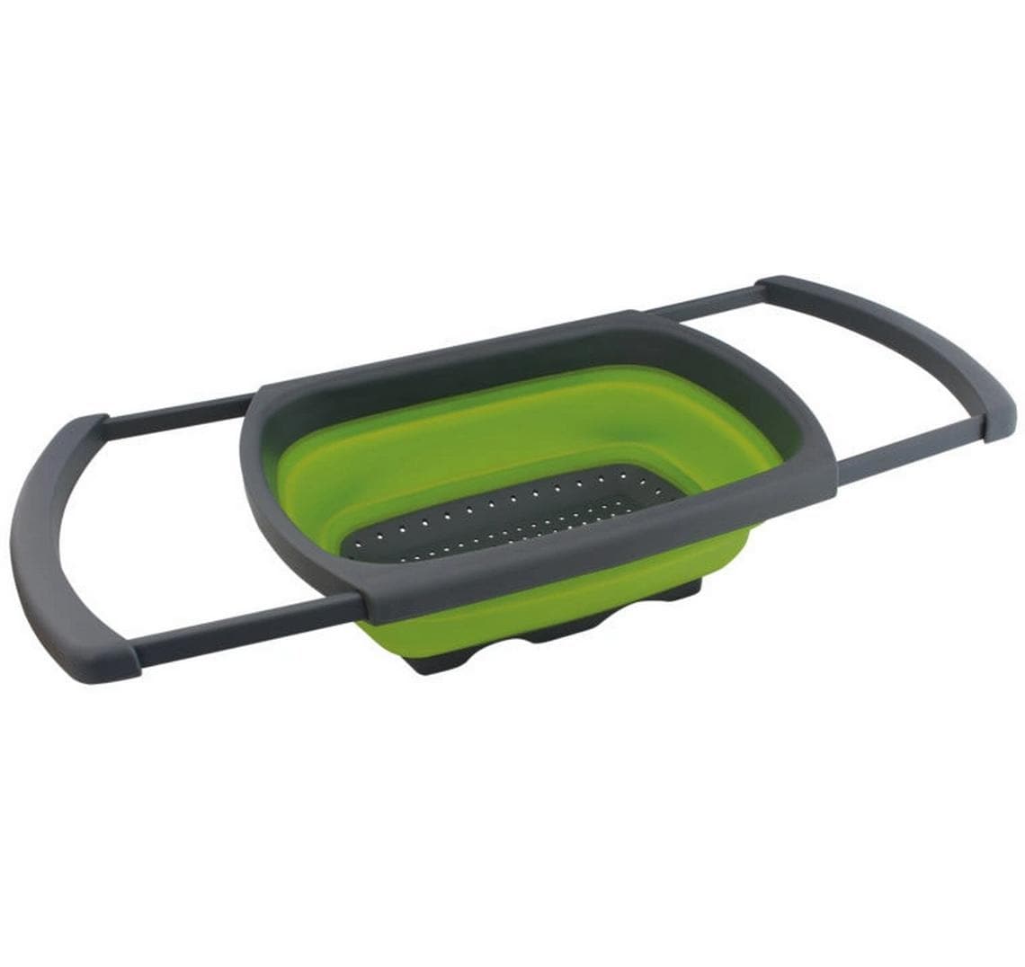 Eurotrail Faltbares Sieb, 39 × 26 × 12 cm, Silikon, Grün/Anthrazit