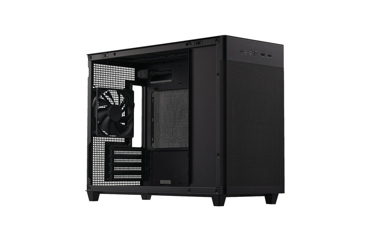 ASUS PRIME AP201 – PC-Gehäuse – Micro-ATX/Mini-ITX, Schwarz, 3×3,5", 1×2,5", 1×120 mm, Max. GPU-Länge 33,8 cm