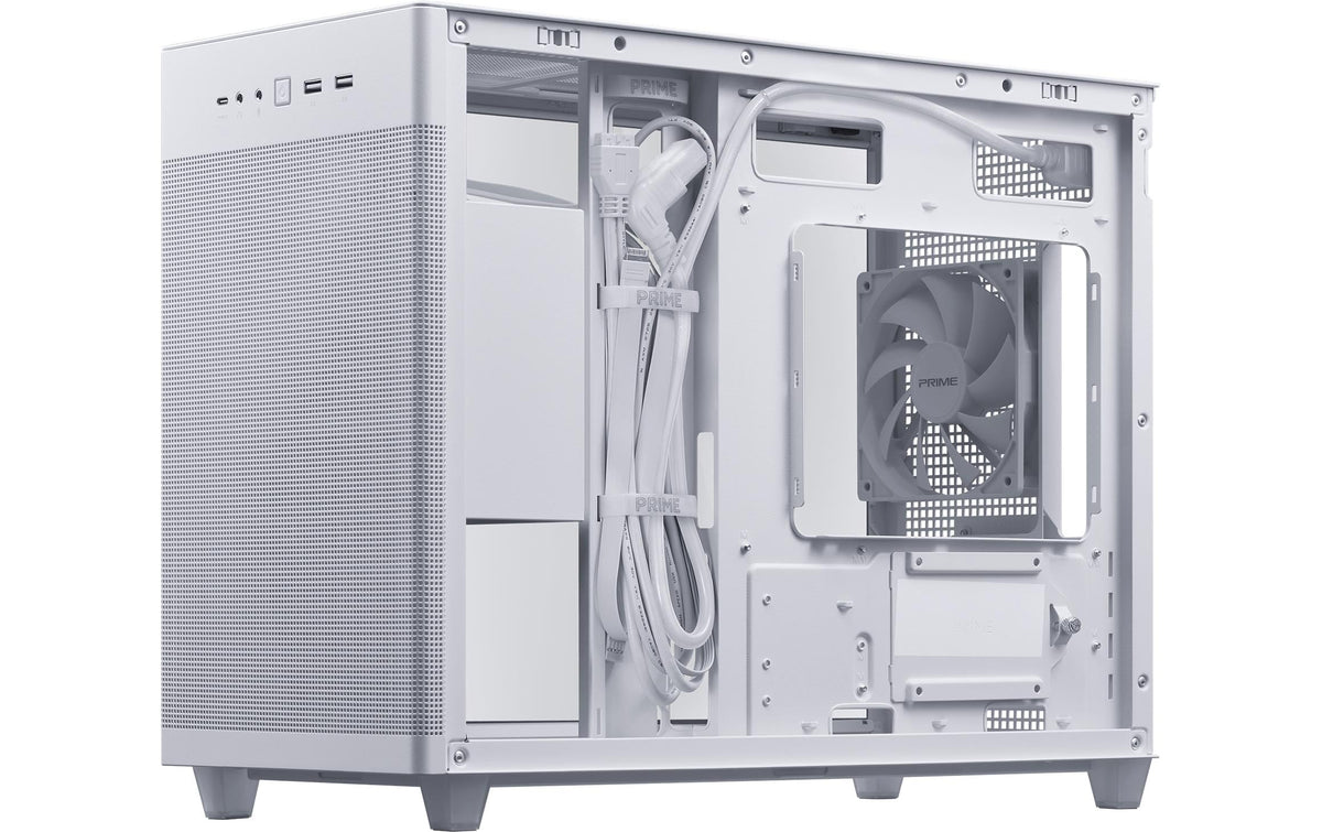 ASUS AP201 – PC-Gehäuse – Mini-Tower, Micro-ATX, Mini-ITX, 3×3,5", 1×2,5", Seitenfenster, Weiss
