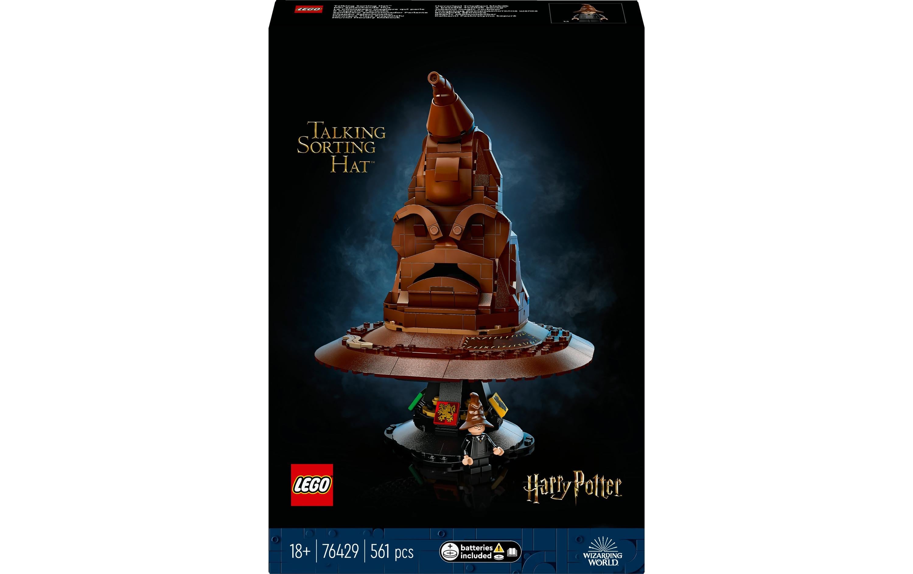 LEGO 3D Puzzle Der Sprechende Hut (Wizarding World) – 561 Teile – 24 cm – ab 18 J. – 3 × LR44