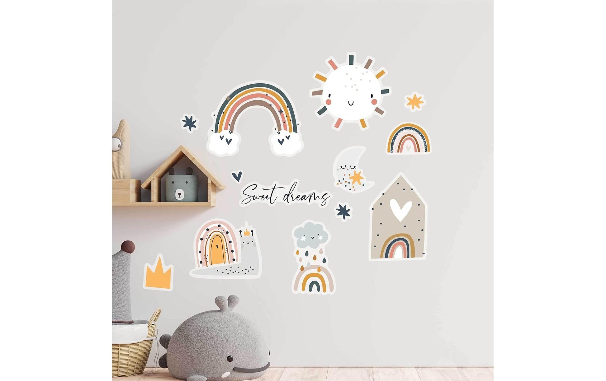 Papierdrachen Wandtattoo-Set – 22 × 30 cm, 8 Blätter – Papier, Mehrfarbig