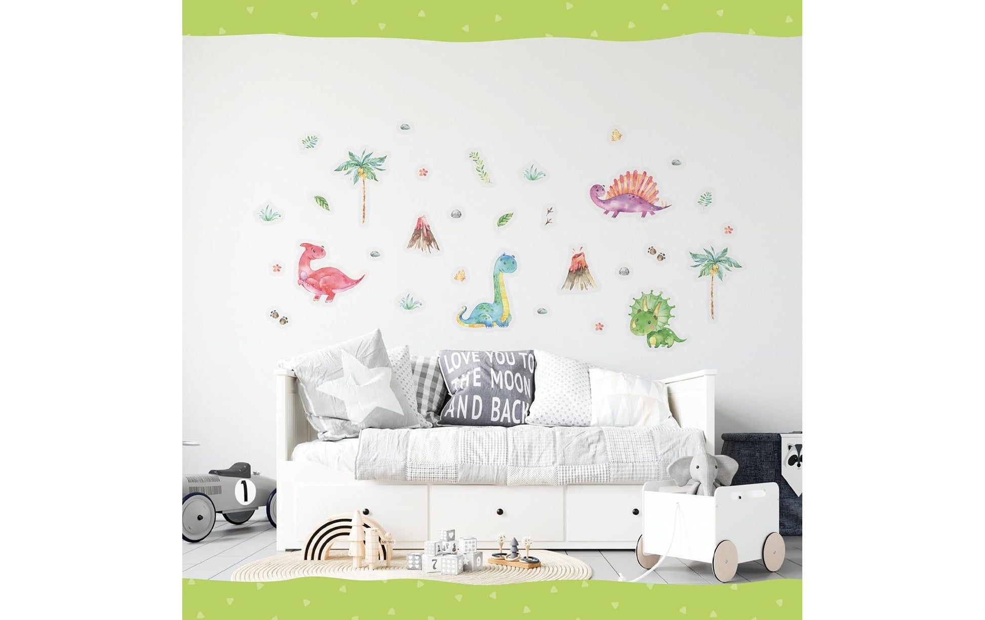 Papierdrachen Wandtattoo-Set – 22 × 30 cm – 8-teilig – Papier, mehrfarbig
