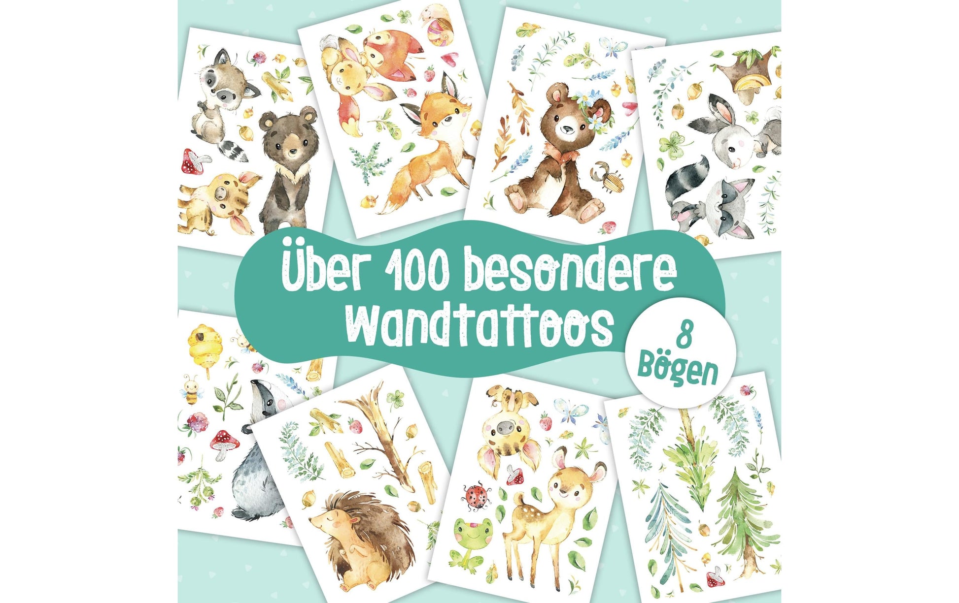 Papierdrachen Wandtattoos-Set – für 22 × 30 cm – Papier, mehrfarbig, 8-teilig