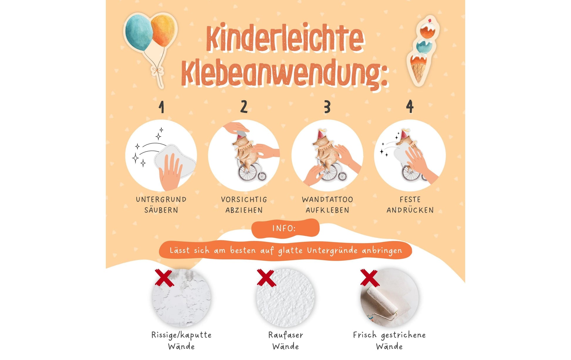 Papierdrachen Wandtattoos-Set Zirkus – für Glas, Spiegel, Kunststoff u. a. – Papier, mehrfarbig – 8-teilig