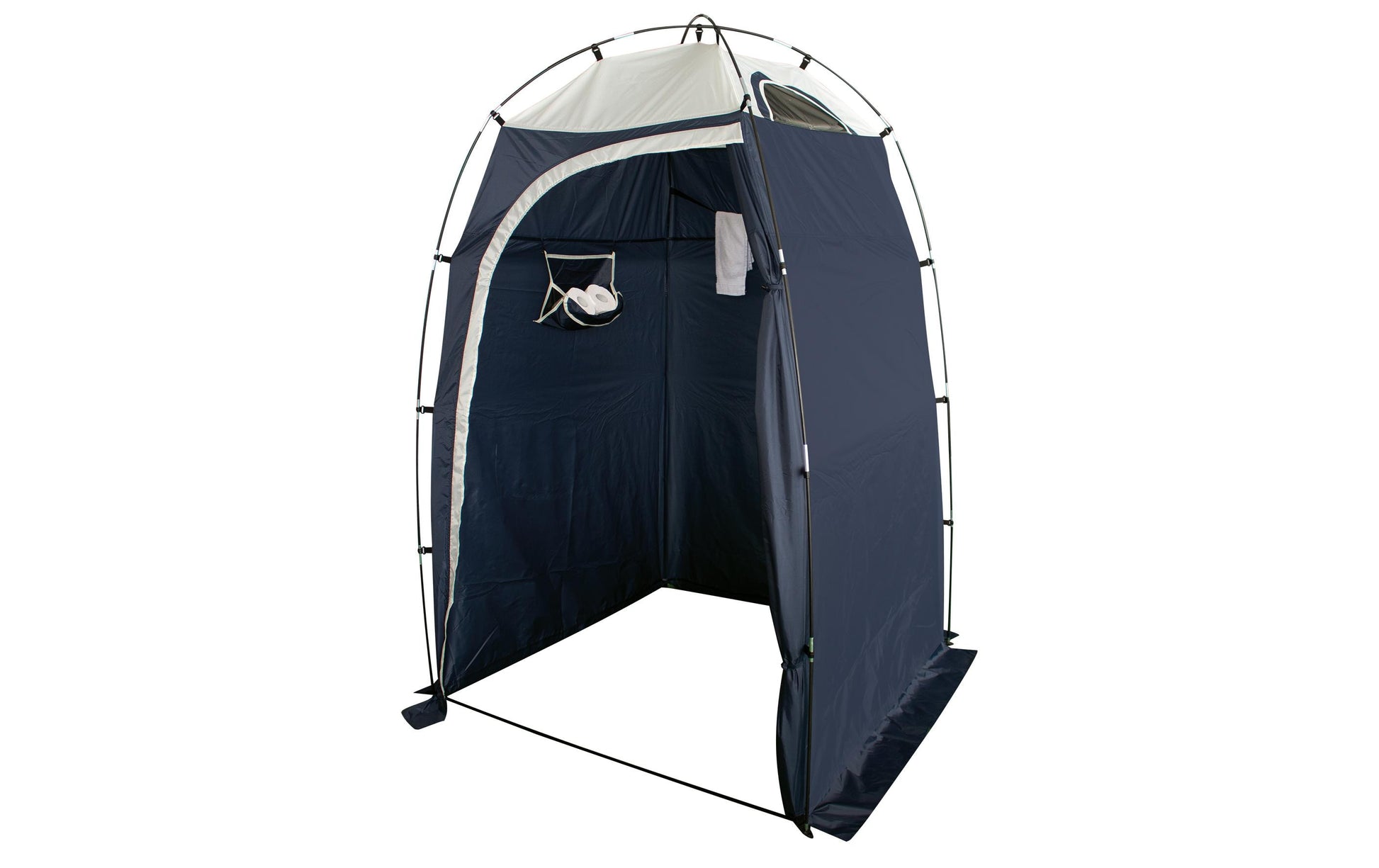 Eurotrail Blue Creek Toilettenzelt – Gestänge, Fenster – 130 × 210 × 130 cm – Blau – Polyester