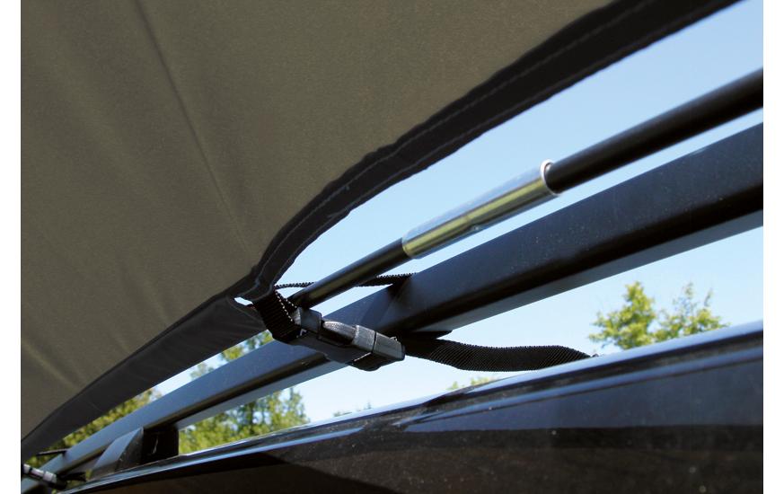 Eurotrail Tarp Carside – Fiberglas-/Stahlrahmen, einfache Installation – 360 × 350 cm – Beige