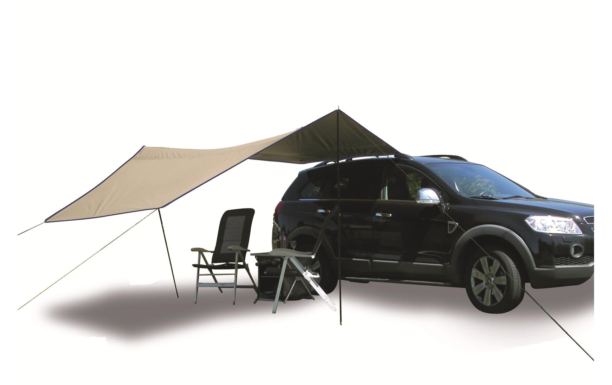 Eurotrail Tarp Carside – Fiberglas-/Stahlrahmen, einfache Installation – 360 × 350 cm – Beige