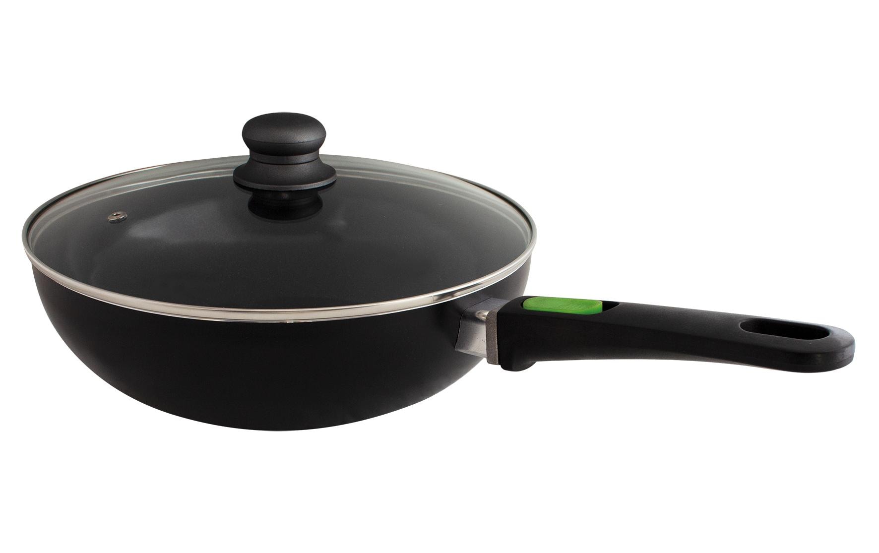 Eurotrail Fonduepfanne ETKW5506 – Ø 24 cm, Glas/Edelstahl, Transparent/Schwarz
