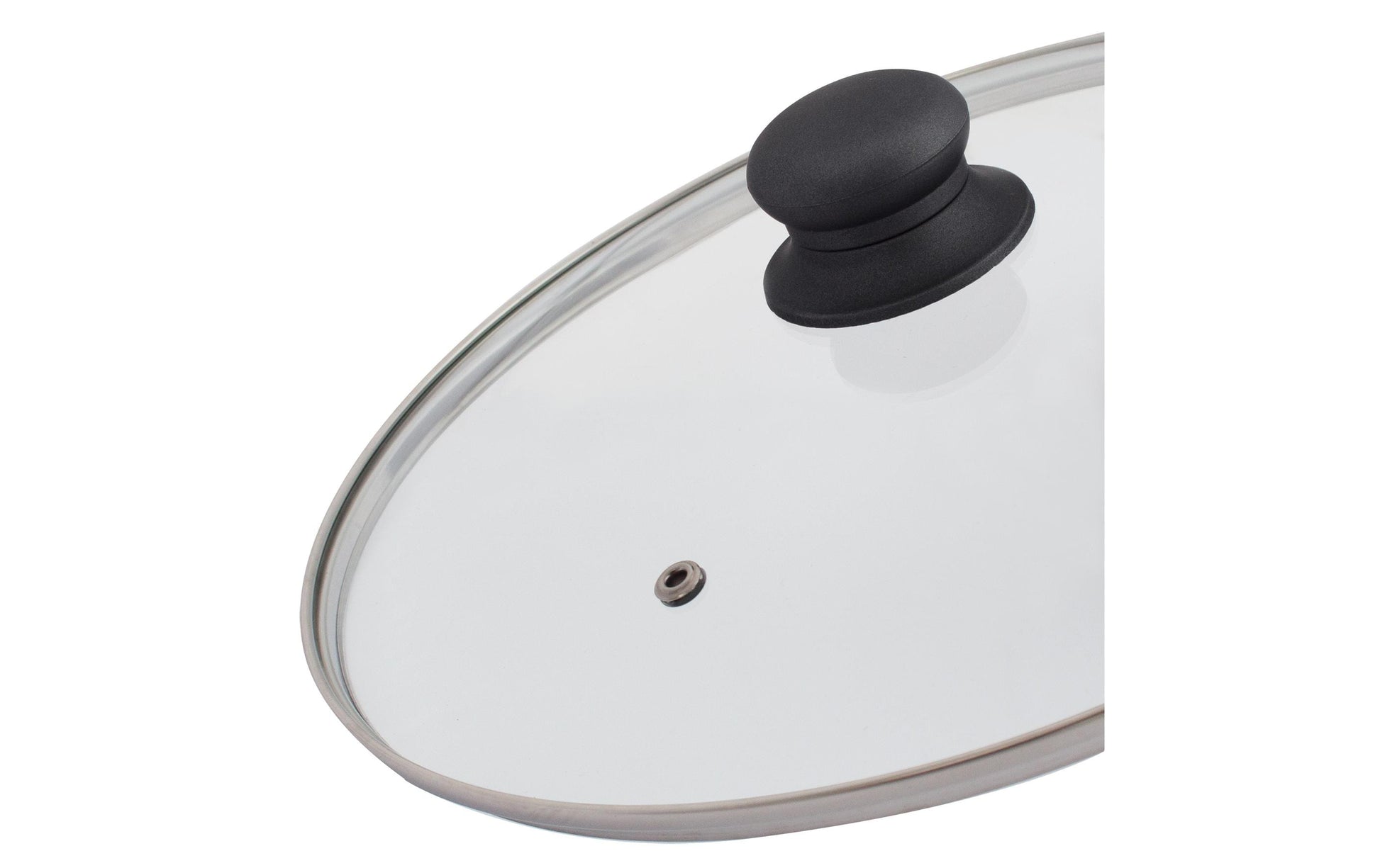 Eurotrail Fonduepfanne ETKW5506 – Ø 24 cm, Glas/Edelstahl, Transparent/Schwarz