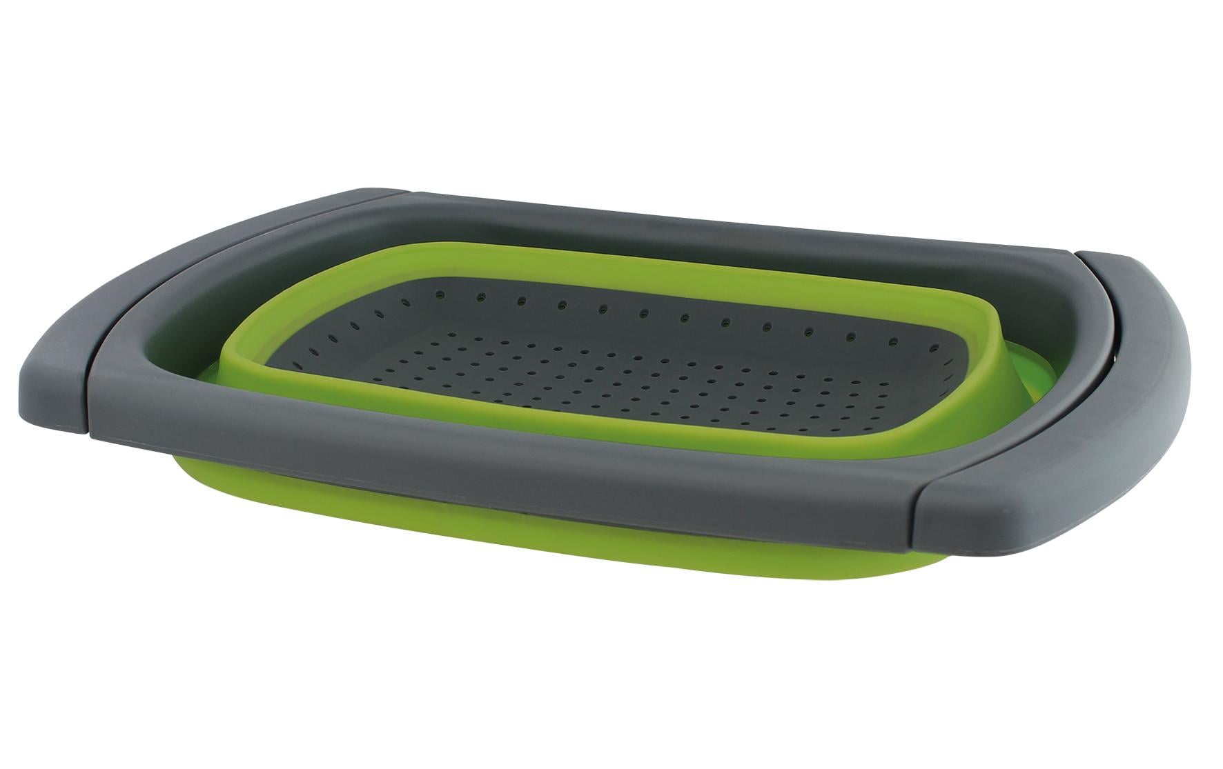 Eurotrail Faltbares Sieb, 39 × 26 × 12 cm, Silikon, Grün/Anthrazit