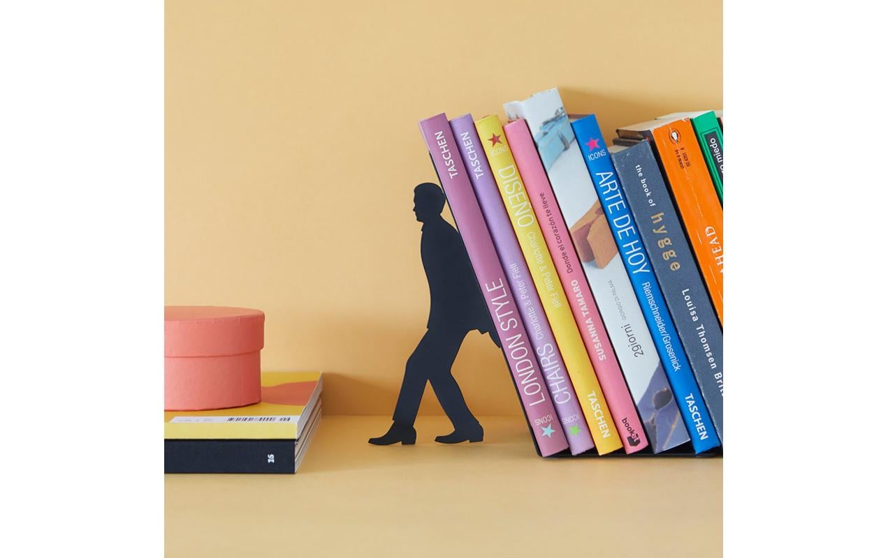 Trendform Too Many Books Buchstützen – 2er-Set, Schwarz, Metall, B 100 × H 170 × T 200 mm