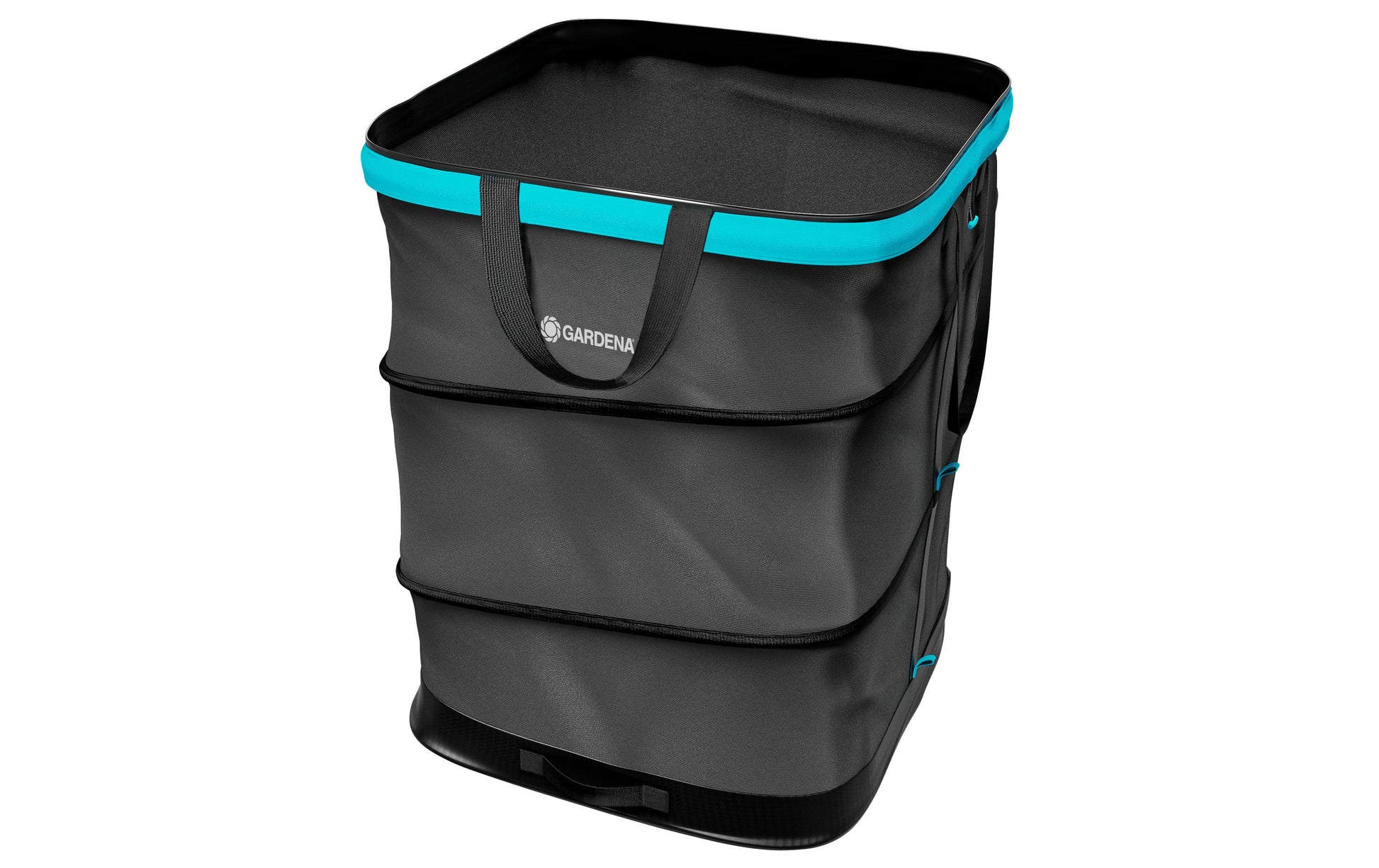 Gardena Mehrzweckbeutel PopUp – 130 l, Recycling-Kunststoff, Schwarz, Grün, 460 × 600 × 460 mm