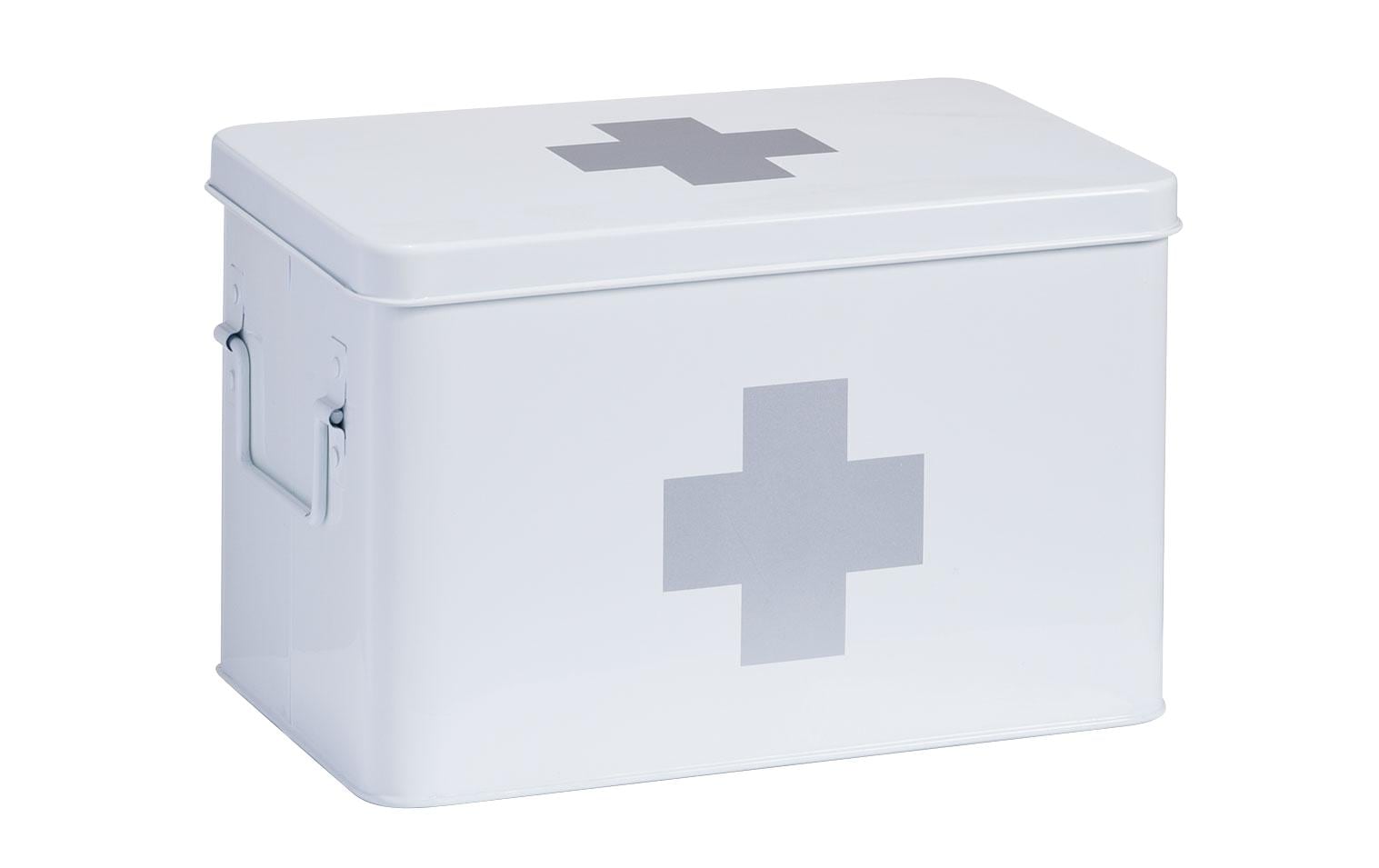 Zeller Present Aufbewahrungsbox (mit Deckel) – Metall – Weiss – mit Griff, 5 Fächer – 195 × 200 × 320 mm