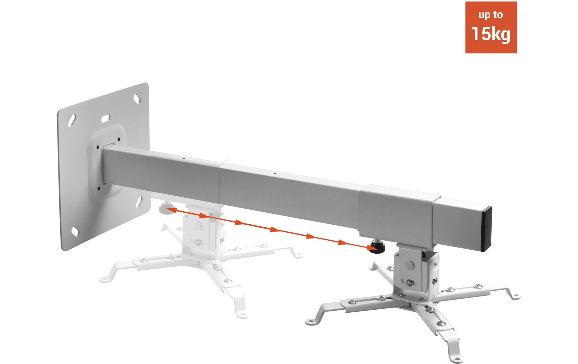 Celexon Projektor-Wandhalterung (UST) – 14–35,5 cm, 15 kg, neigbar, weiss