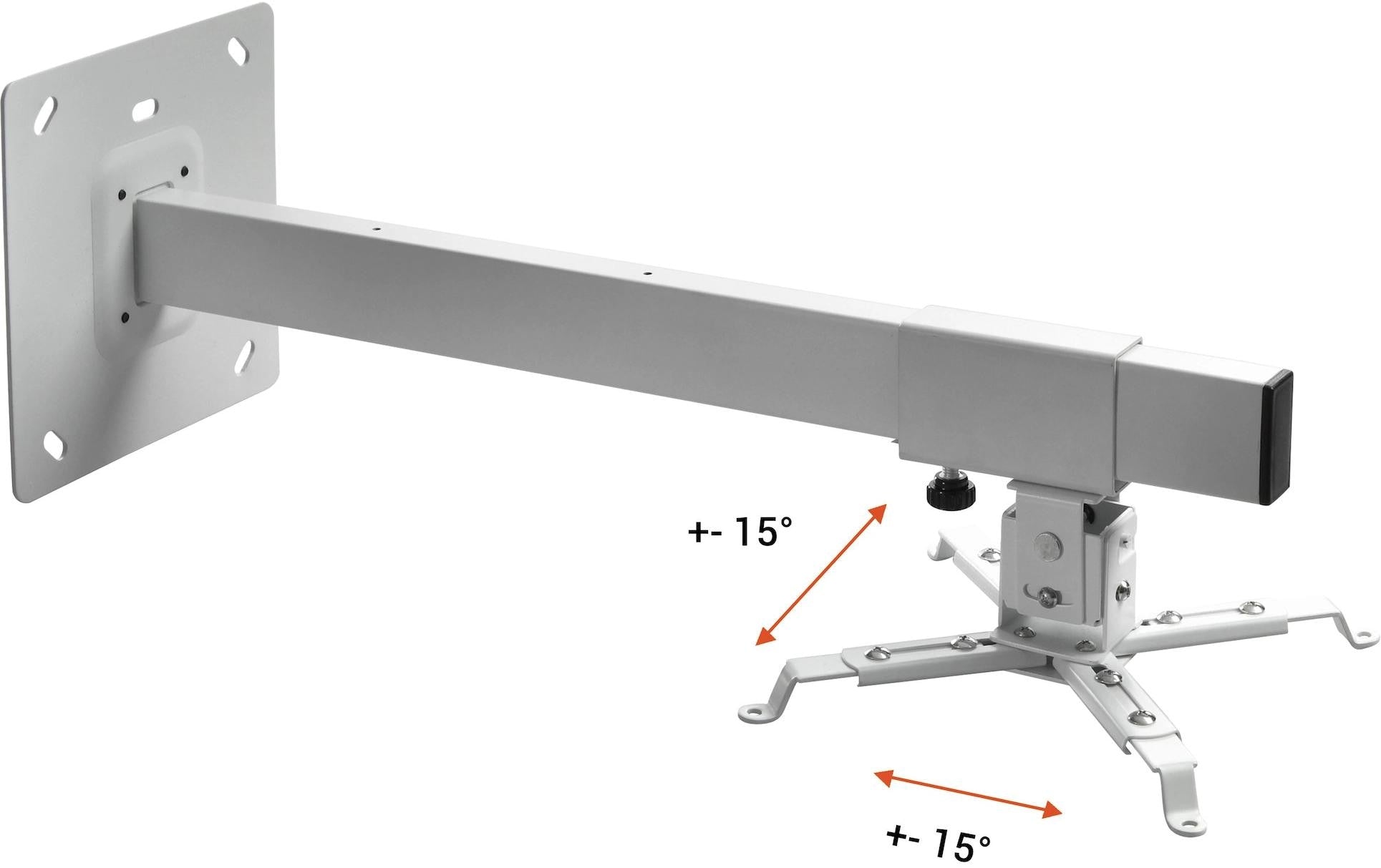 Celexon Projektor-Wandhalterung (UST) – 14–35,5 cm, 15 kg, neigbar, weiss