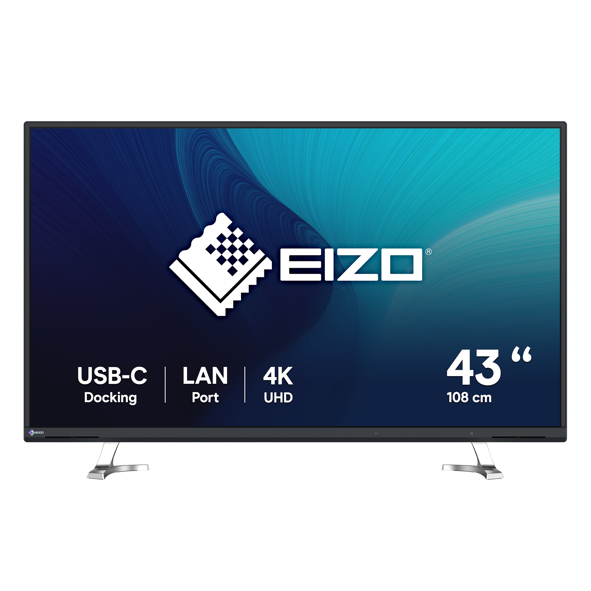 EIZO FlexScan EV4340X – Monitor, 42,5", IPS, 60 Hz, 350 cd/m², USB-C, KVM, VESA 100 × 100, Schwarz