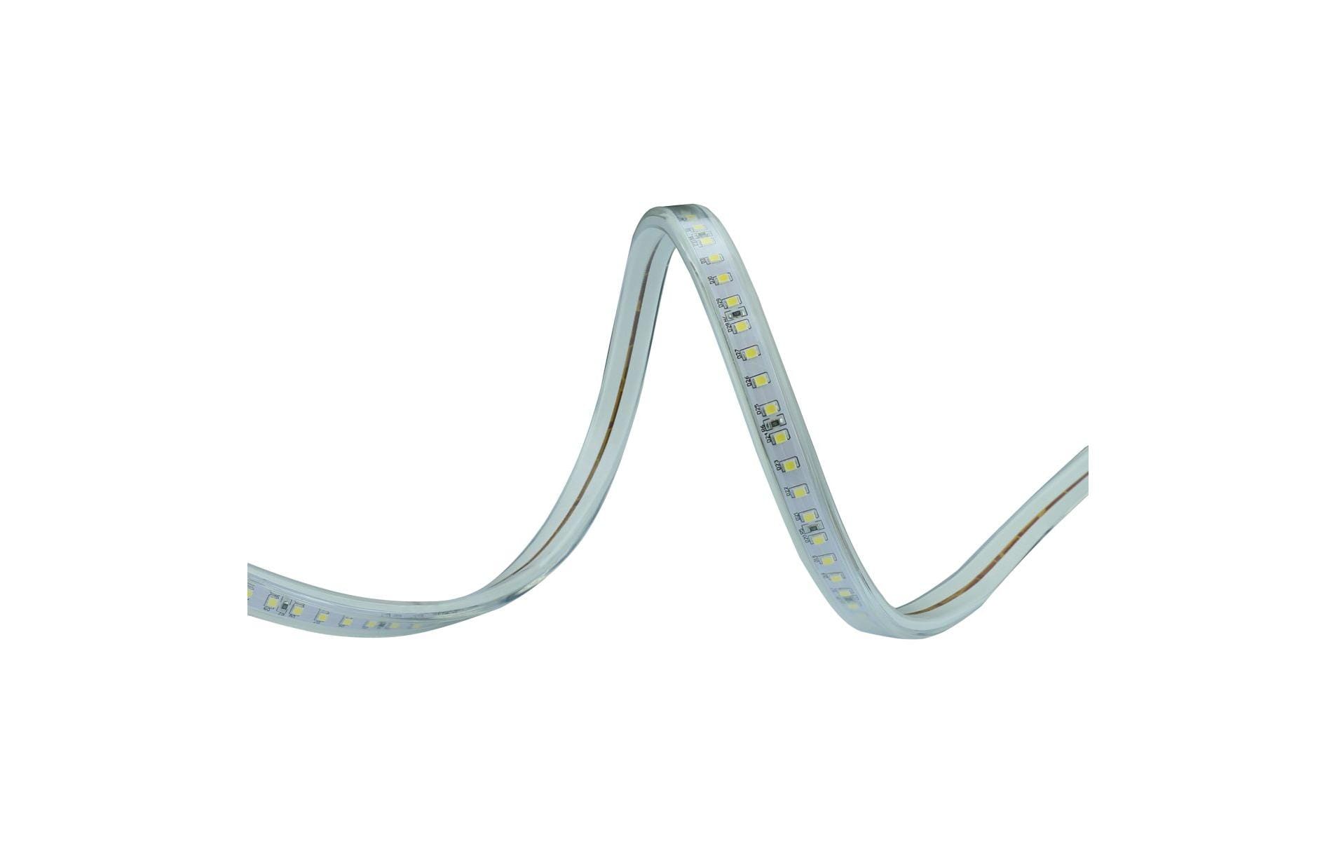 Elbro LED-Streifen Aussen – 50 m – 15'200 lm, 250 W – Kaltweiss, 4000 K – IP65 – Netzbetrieb – Transparent