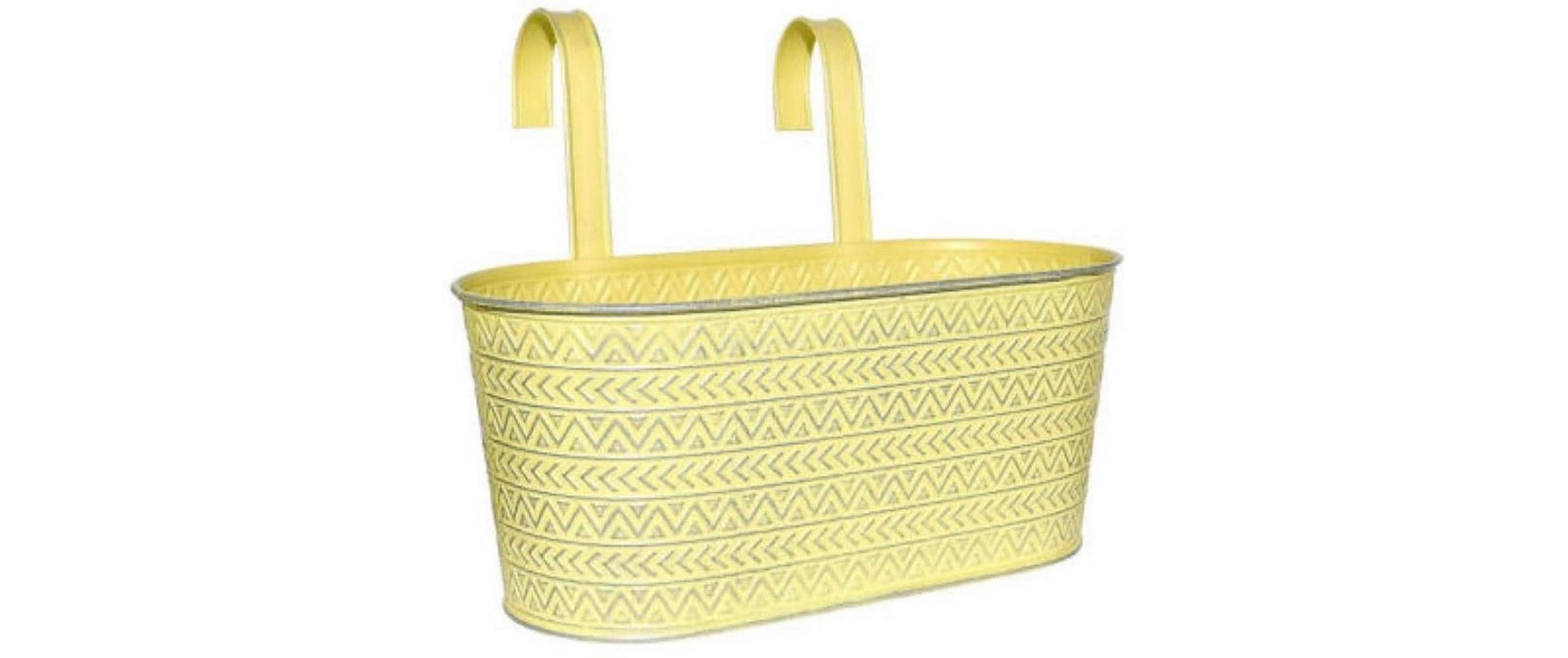 Dameco Topfpflanzer – hängend, 16 × 33 × 14 cm, Hakenhöhe 26 cm, 4-teilig – Metall, Gelb