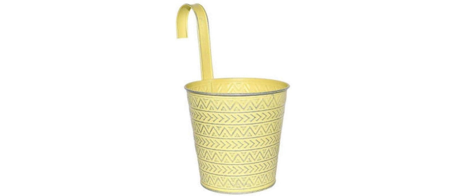 dameco Übertopf – Ø 16 × 15 cm – Metall, Gelb, mit Haken