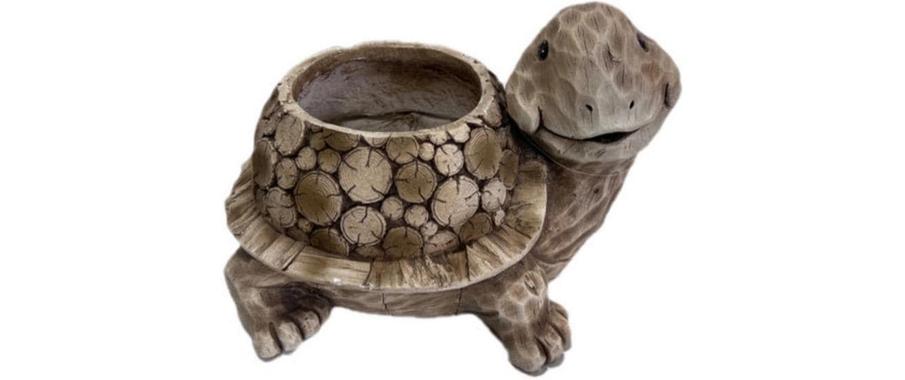 Colibri Blumentopf Schildkröte – 33,8 × 25,7 × 22,8 cm – Magnesium, hellbraun
