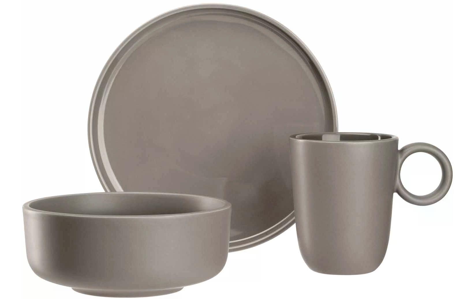 LEONARDO Roma Speise-Service – Keramik, taupe, spülmaschinenbeständig, 6-teilig