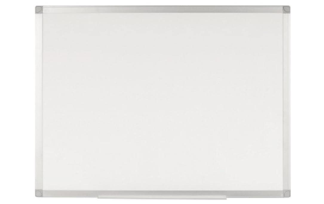 Bi-Office Whiteboard – 60 × 45 cm, Emaille, Alu-Rahmen, Wandmontage, inkl. Stiftablage