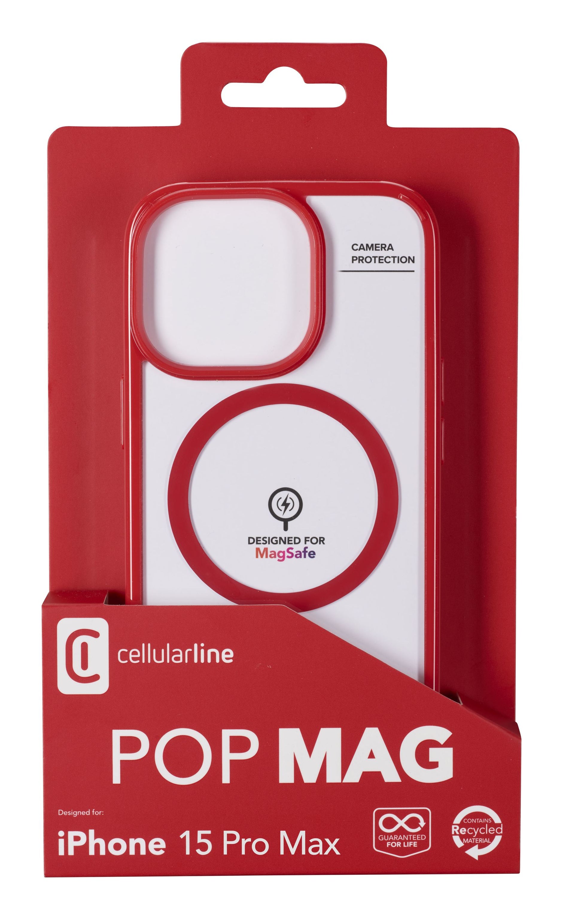 Cellularline Backcover – für Apple iPhone 15 Pro Max – rot – MagSafe-kompatibel