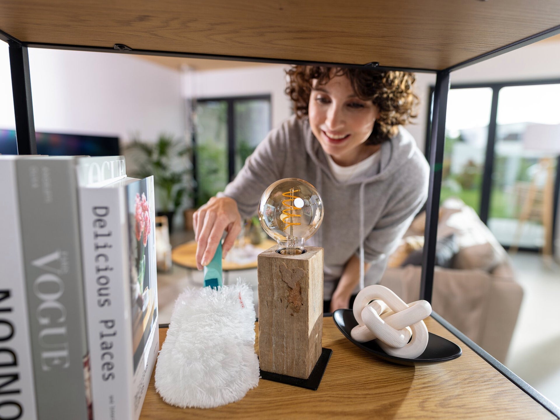 Leifheit Superduster Staubwedel – Mikrofaser – Weiss/Türkis