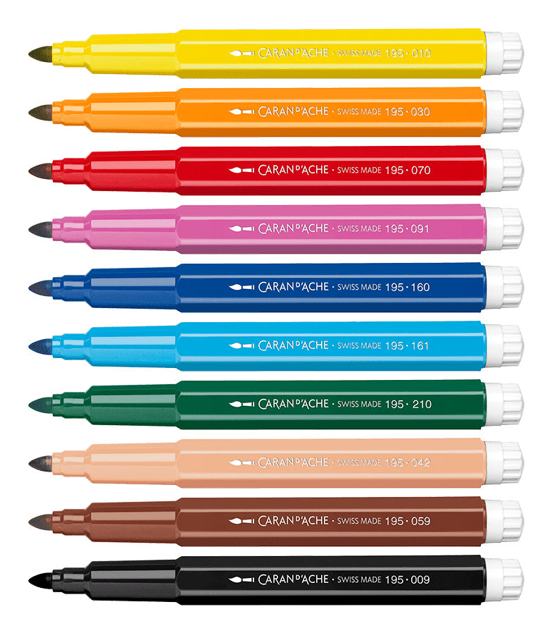 Caran d-Ache Caran d'Ache Swisscolor Maxi Filzstifte – einfach abwaschbar, 10 Farben