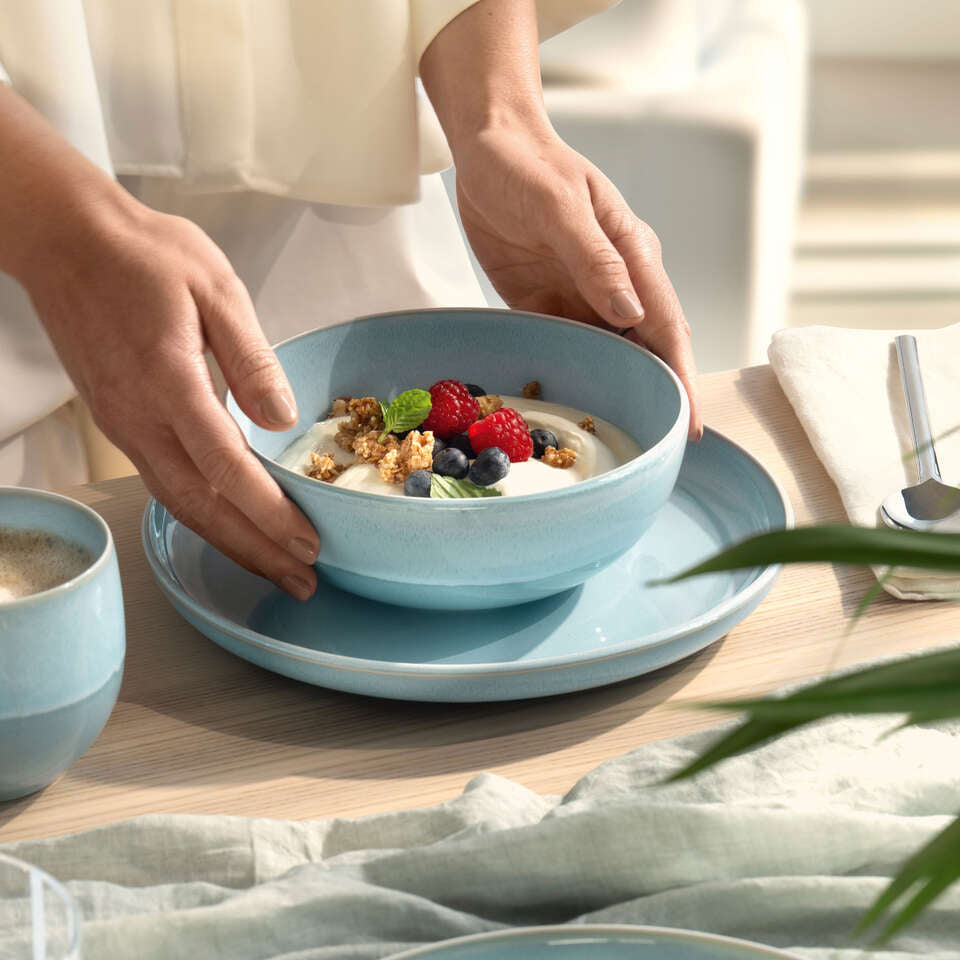 Villeroy & Boch Perlemor Müeslischale – 550 ml, Ø 16,9 cm, Porzellan, spülmaschinenfest, mikrowellengeeignet