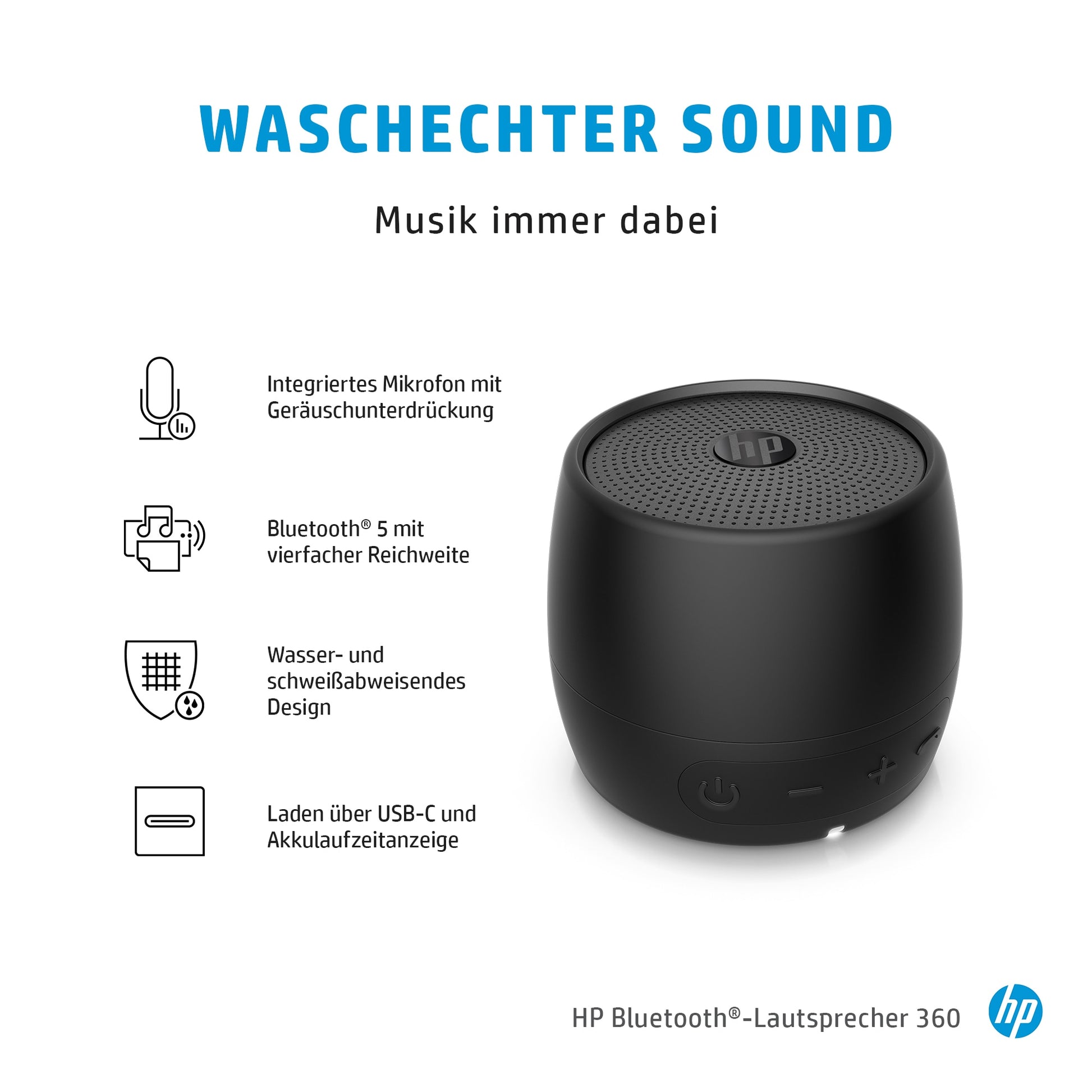 HP NALA – Bluetooth-Lautsprecher, Schwarz