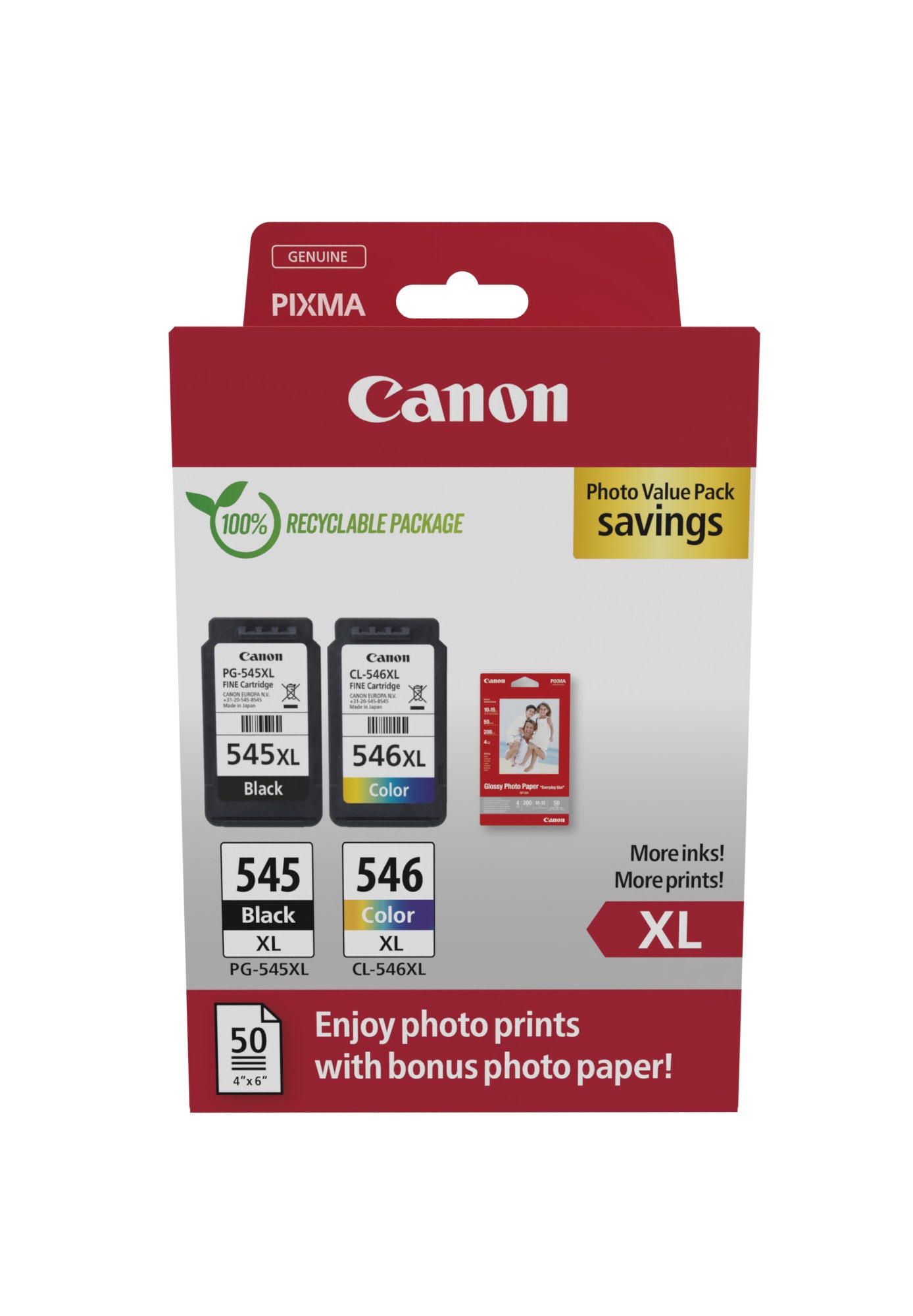 Canon Tintenpatronen-Multipack PG-545/CL-546 Photo Cube, original – für PIXMA iP2850