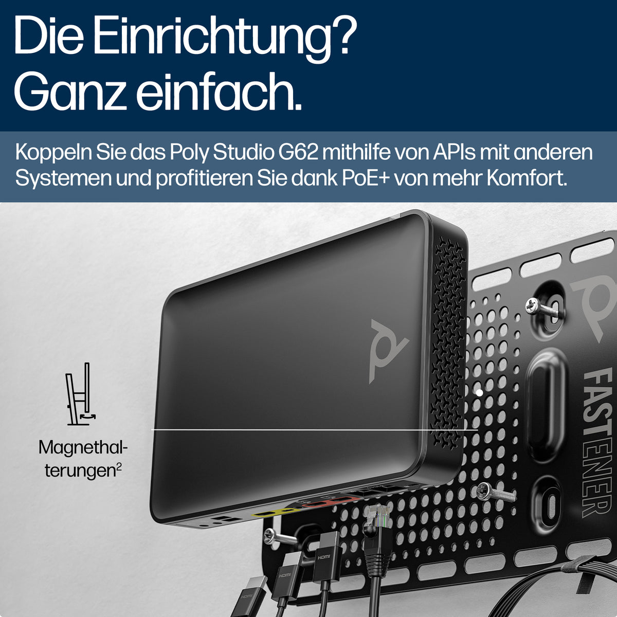 HP Poly Studio G62 – 4K Ultra HD Videokonferenzsystem, für 10 Personen, Schwarz