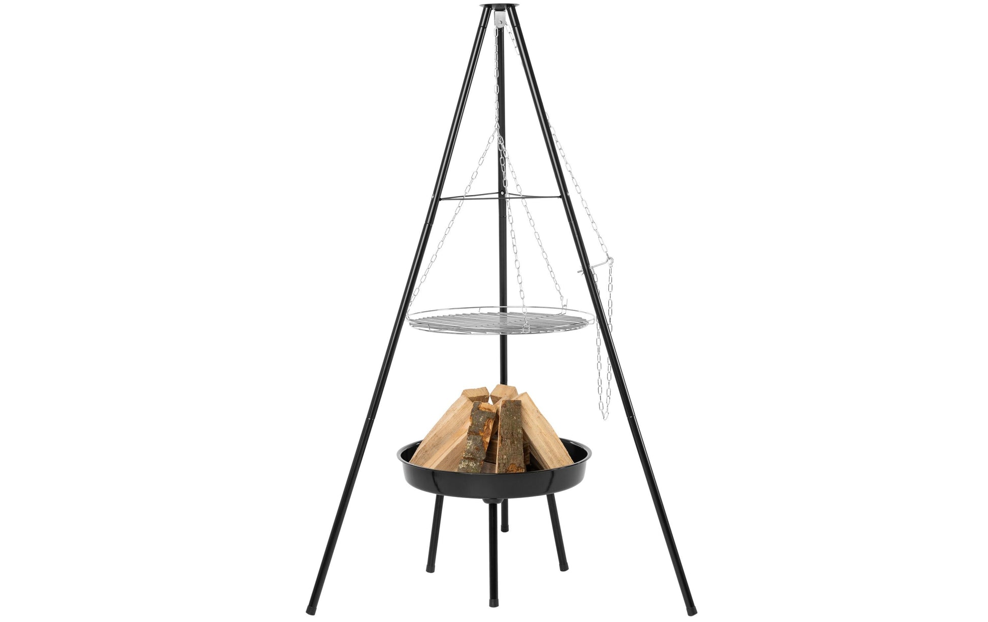 Struct Dreibein-Grill – Ø 52 cm, Höhe 150 cm, Stahl (beschichtet) – schwarz