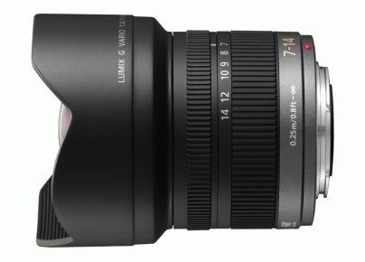 Panasonic H-F007014 MFT-Bajonett Weitwinkel-Objektiv – 7–14 mm f/4