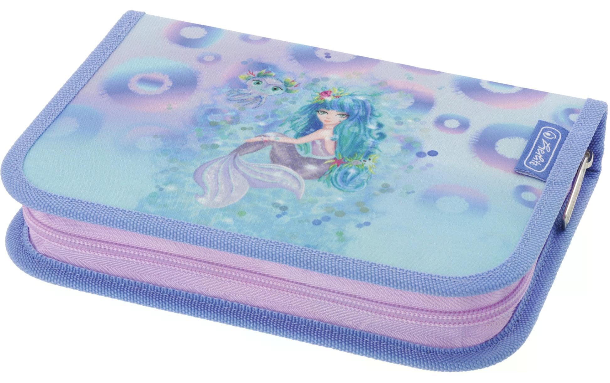 Herlitz Mystic Mermaid – Schüleretui, gefüllt (31-teilig), hellblau, Polyester, 20,5 × 3,8 × 14 cm
