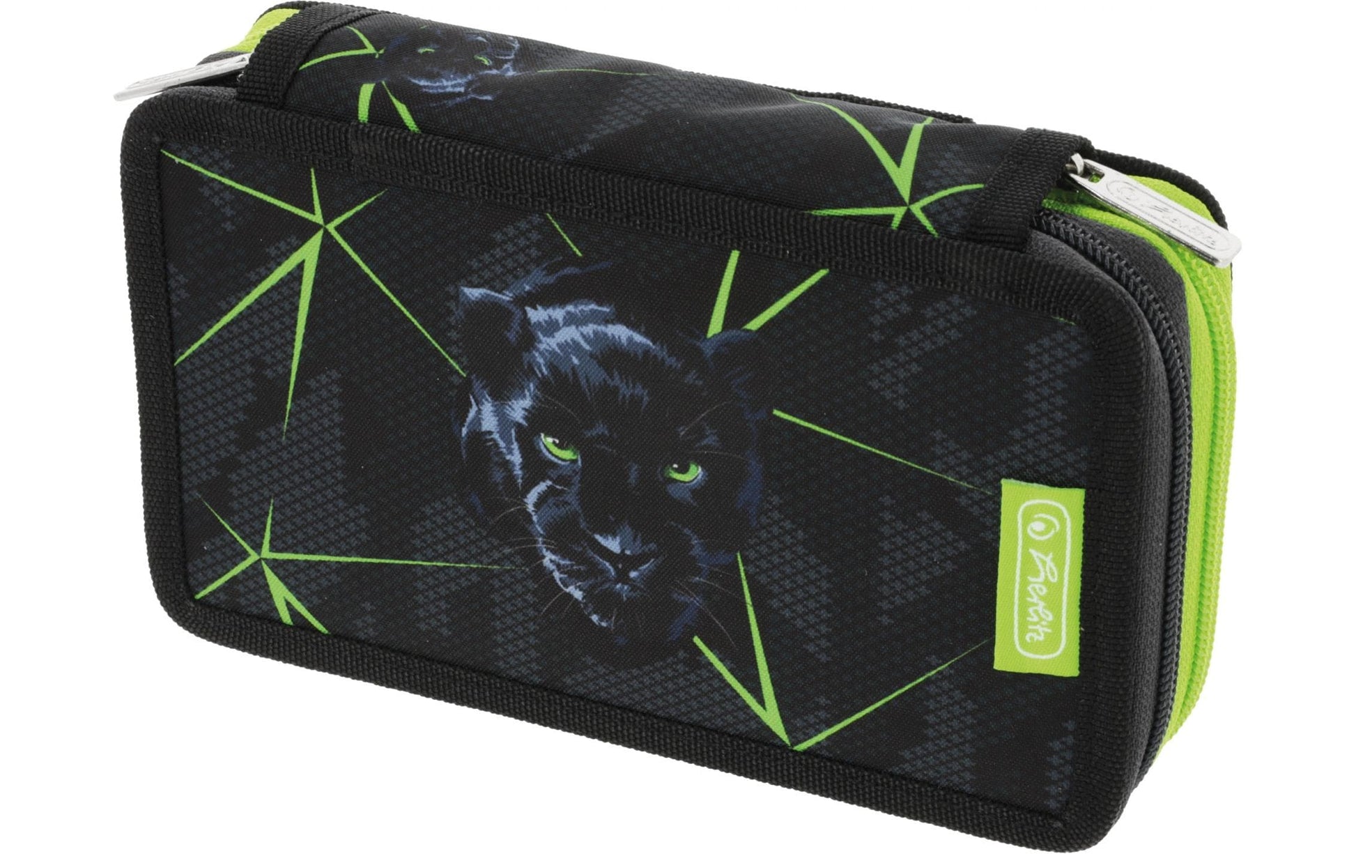 Herlitz Wild Life – Schüleretui, gefüllt (23-teilig), neongrün, Polyester, 19,3 × 5 × 11,5 cm