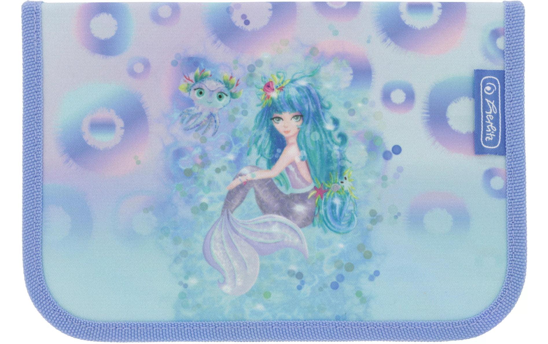 Herlitz Mystic Mermaid – Schüleretui, gefüllt (31-teilig), hellblau, Polyester, 20,5 × 3,8 × 14 cm