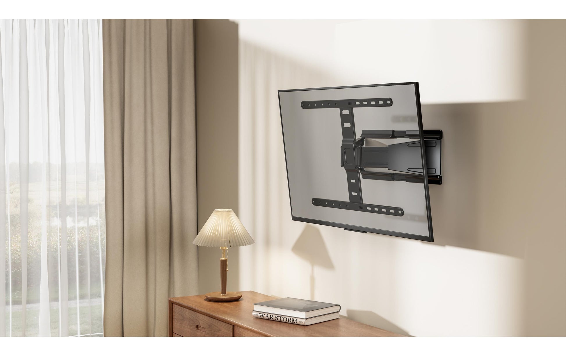 Audioraq 0971 – Wandhalterung, drehbar, neigbar, für 44", VESA 600×200, bis 50 kg, schwarz