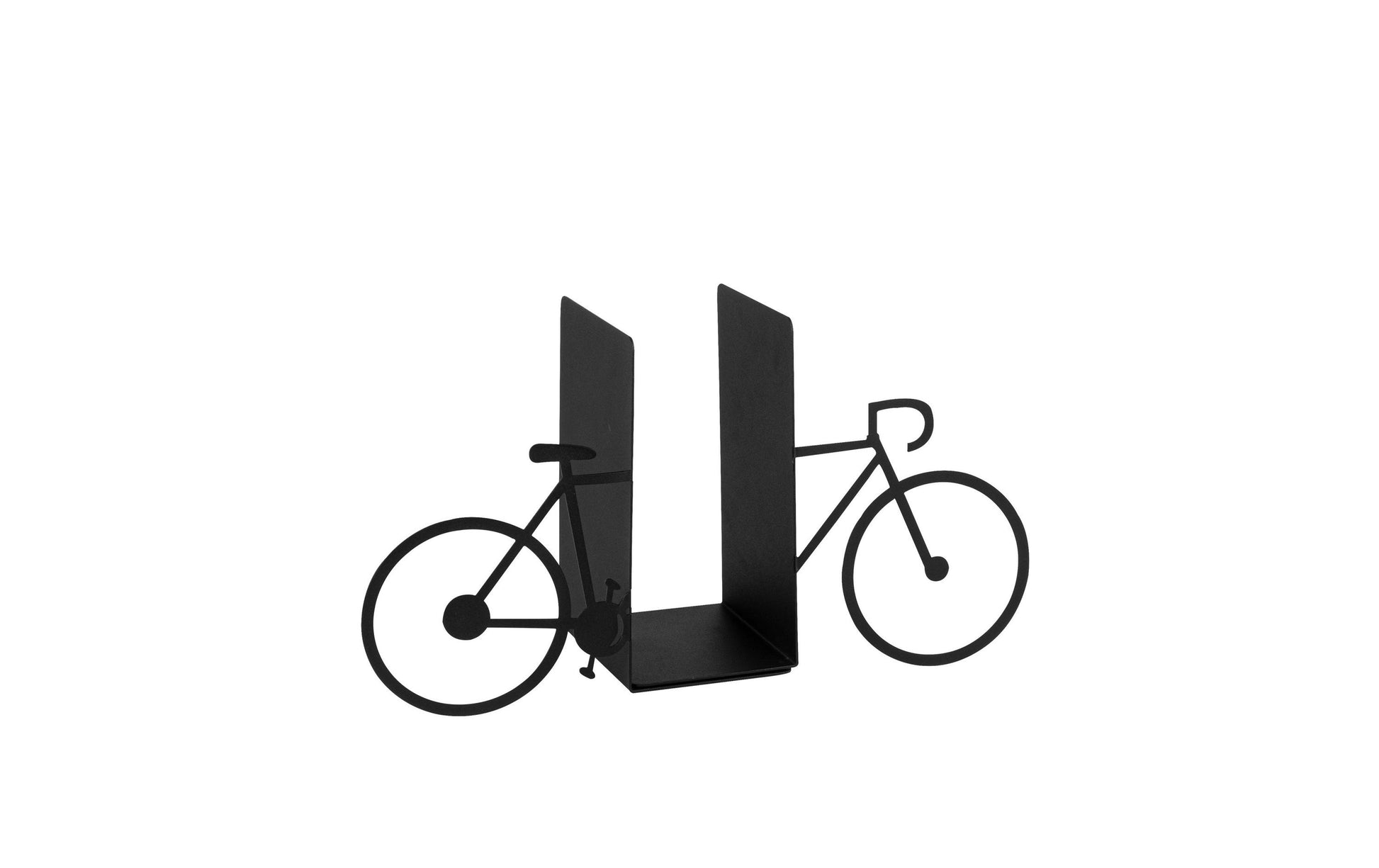Wallxpert Buchstützen – 1 Stück, Metall, schwarz, 440 × 230 × 140 mm