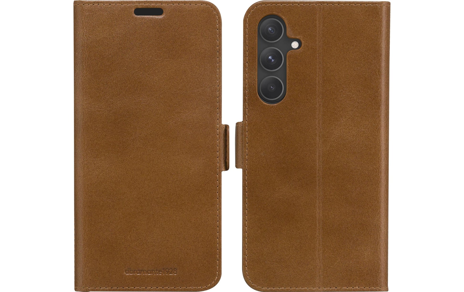 dbramante1928 Copenhagen Wallethülle – für Samsung Galaxy A55 5G, mit Ständer, 3 Kartenfächer, Leder, Braun