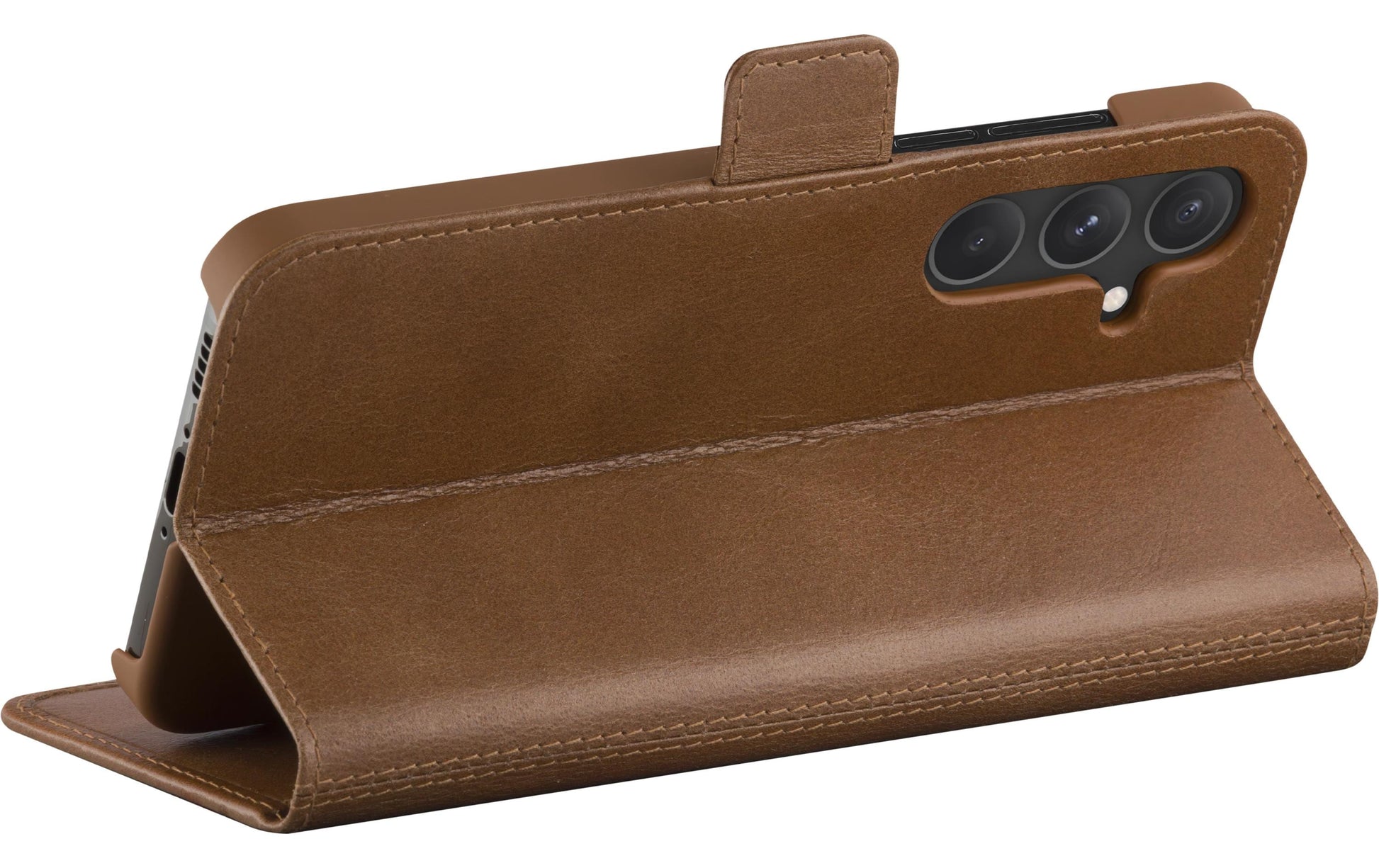 dbramante1928 Copenhagen Wallethülle – für Samsung Galaxy A55 5G, mit Ständer, 3 Kartenfächer, Leder, Braun
